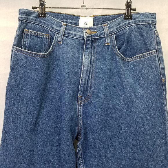 G. Label Goop Jeans Women's 29 Blue Hi-Rise Wide Leg Med Wash Denim USA - Picture 2 of 16